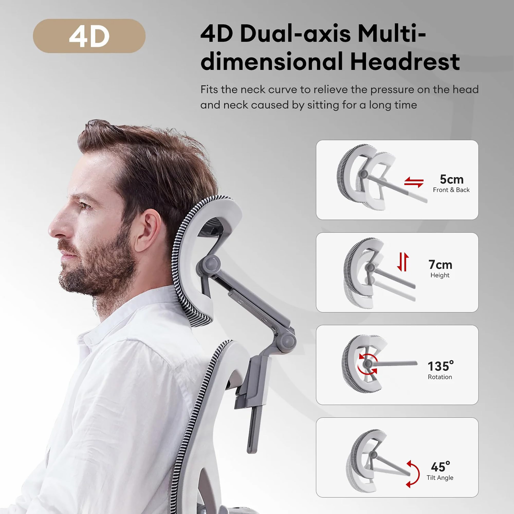 MUSSO X700 Ergonomiczne krzesło biurowe z podparciem lędźwiowym GlideTrack, podłokietniki 6D, zagłówek 4D, przesuwne siedzisko i podnóżek, inteligentny komfort do pracy, nauki i gier (ciemnoszary)