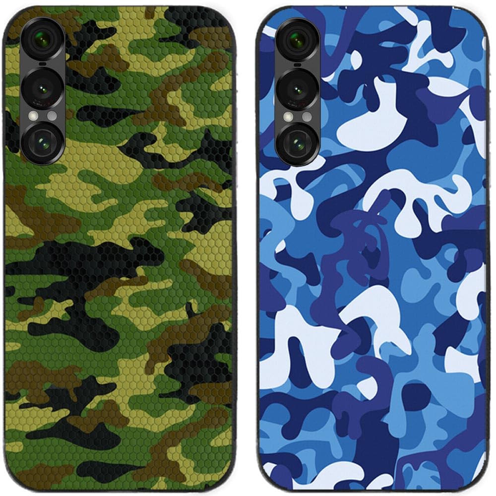 Case For Sony Xperia 1 VII / 1VII / 1-VII,Cool Camouflage Printed Durable Degradable TPU Silicone Gel Thin Back Phone Case Cover,2 Pcs/lot