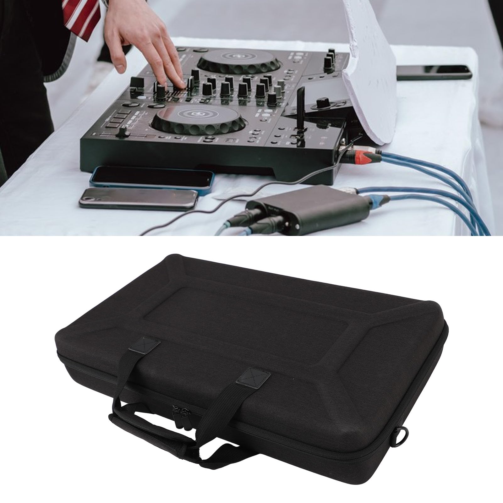 DJ Controller Travel Case, Controller a 2 Canali con Shell Rigido con Cinturino Nero per Ddj-flx4 Flx2 Ddj-400 Ddj-sb2 Ddj-sb3 Ddj-rb