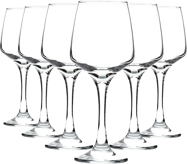 Argon Tableware Tallo White Wine Glasses - Contemporary White Wine Glasses - Dishwasher Safe - 295ml - Clear - Pack of 6