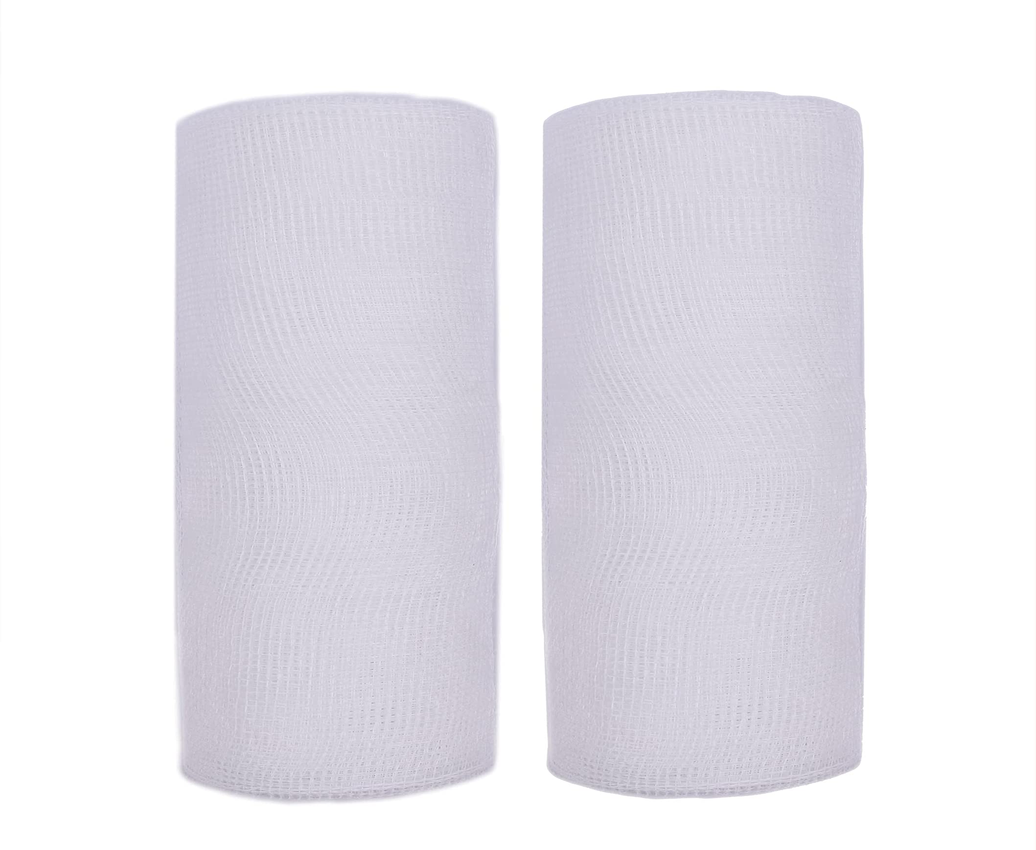 Ruban en maille de 15,2 cm blanc uni YYCRAFT lot de 2 rouleaux pour déco
