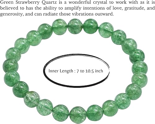 Vista 606 de Amazing Gemstone Crystal Bracelet for Women Men's Gifts - Protection Healing Crystal Bracelet - 8mm Gemstone Beaded Stretchable Bracelet Pulseras