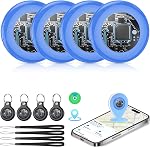 [MFi Certified] Air Tracker Tags-4 Pack (iOS Only), 2026 New Smart Tag Key Finder for Find My App, Replaceable Battery, 100dB Sound, Wireless Tracker Tag for Car, Bag, Luggage and More, Black