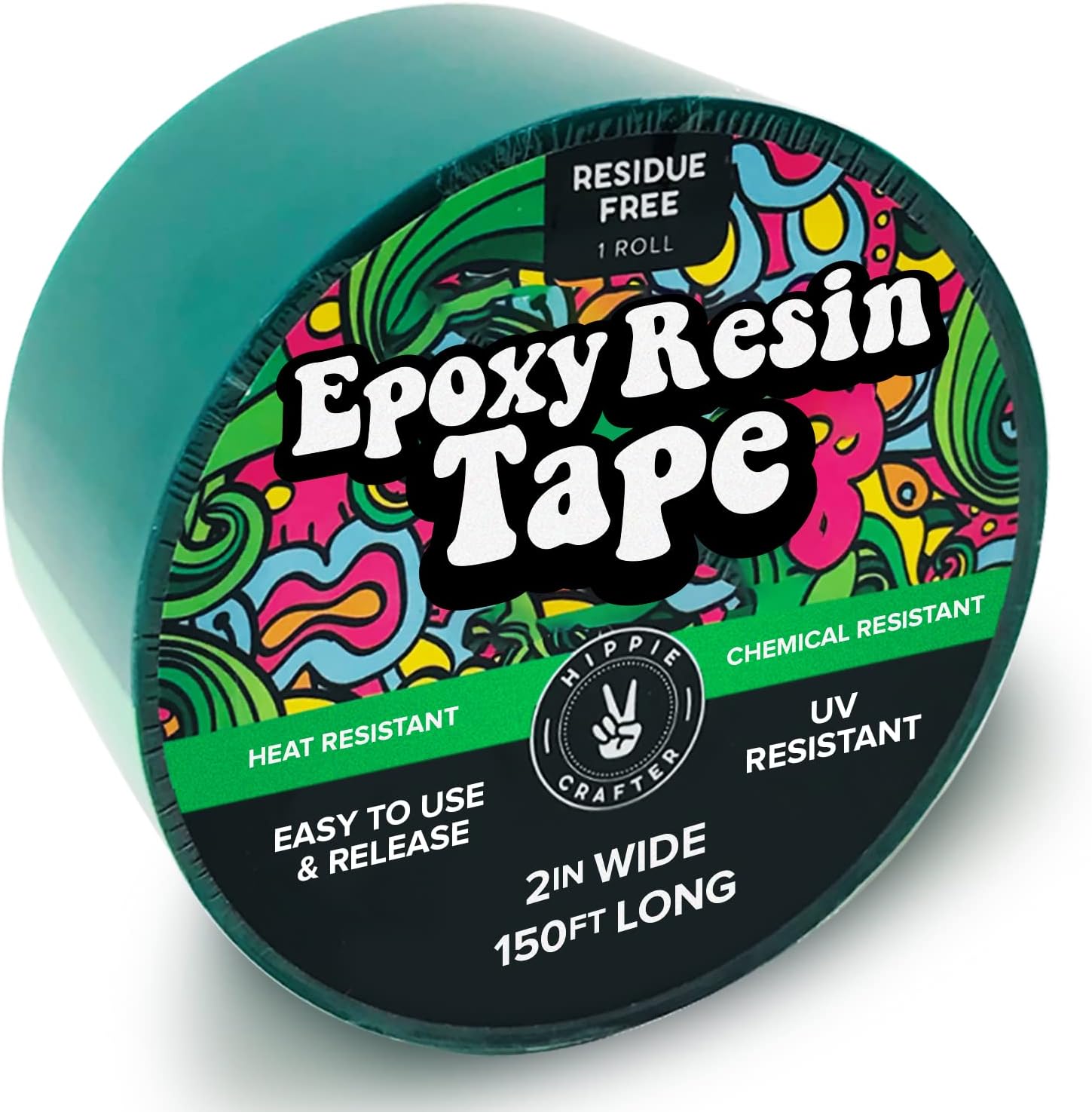 HIPPIE CRAFTER Resin Tape for Epoxy Resin Molding, Mold Release Tape, Thermal Adhesive Micro Pour Form with UV Resistance for Crafts, Epoxy Projects, 2 Inch Wide, 150 Feet Long