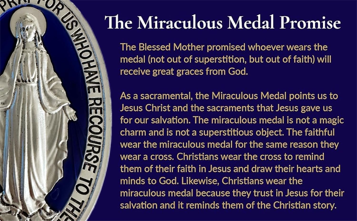 Bovemee 3.5 Inch Extra large Miraculous Medals Silver-Plated Pendant, Golden Medalla de la Virgen Milagrosa Charm Catholic Gifts - Image 6