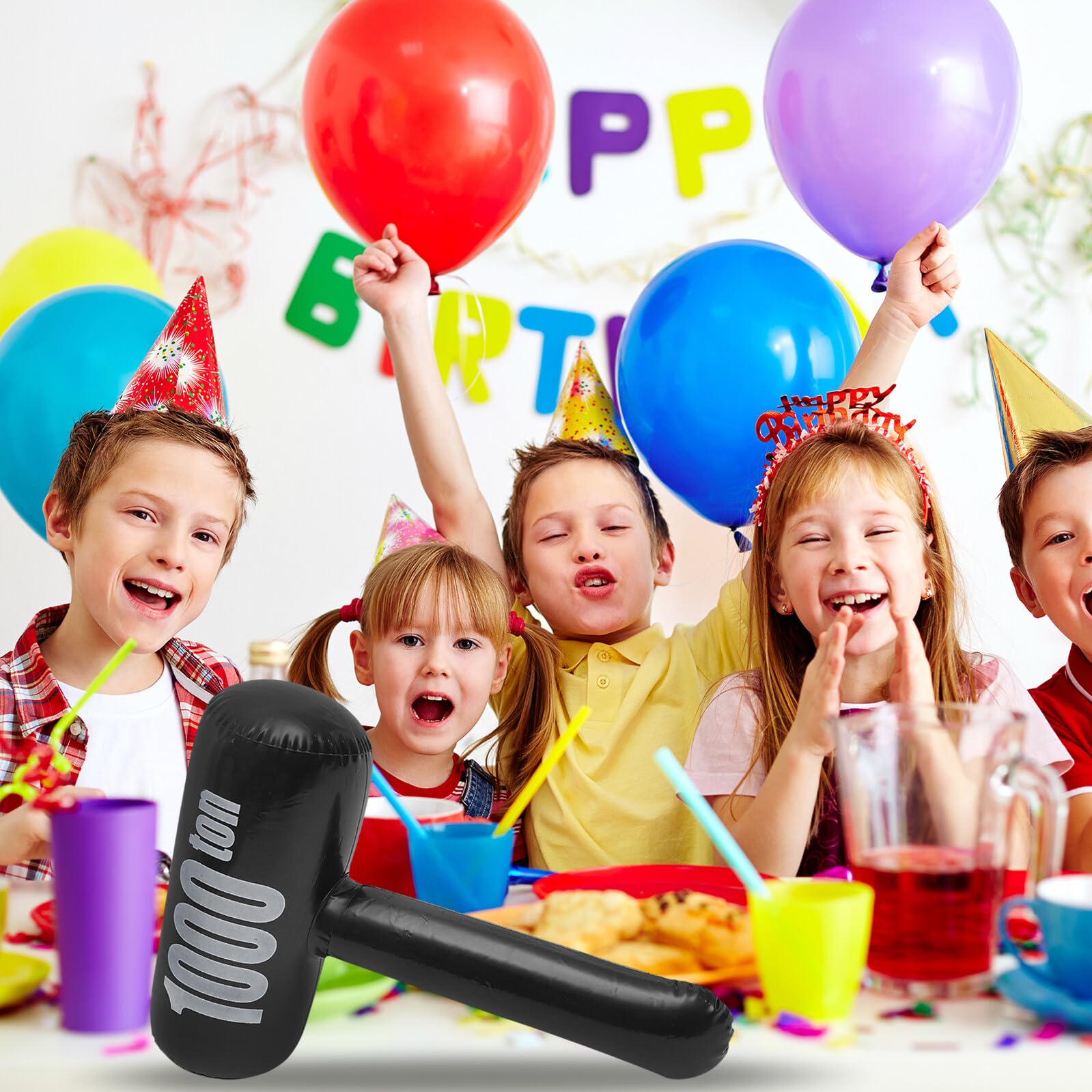 Martello Gonfiabile per Feste di Compleanno Bambini 4 unità Giocattoli Gonfiabili in Plastica Sicuri per Giochi Divertenti e Decorazioni Festa