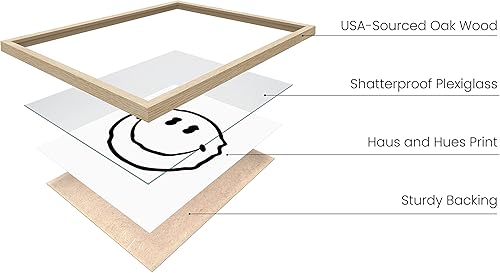 Miniatura 2 de Haus and Hues - Póster de cara sonriente (smiley) de color blanco sobre fondo negro, cara distorsionada, pósteres grandes y geniales para