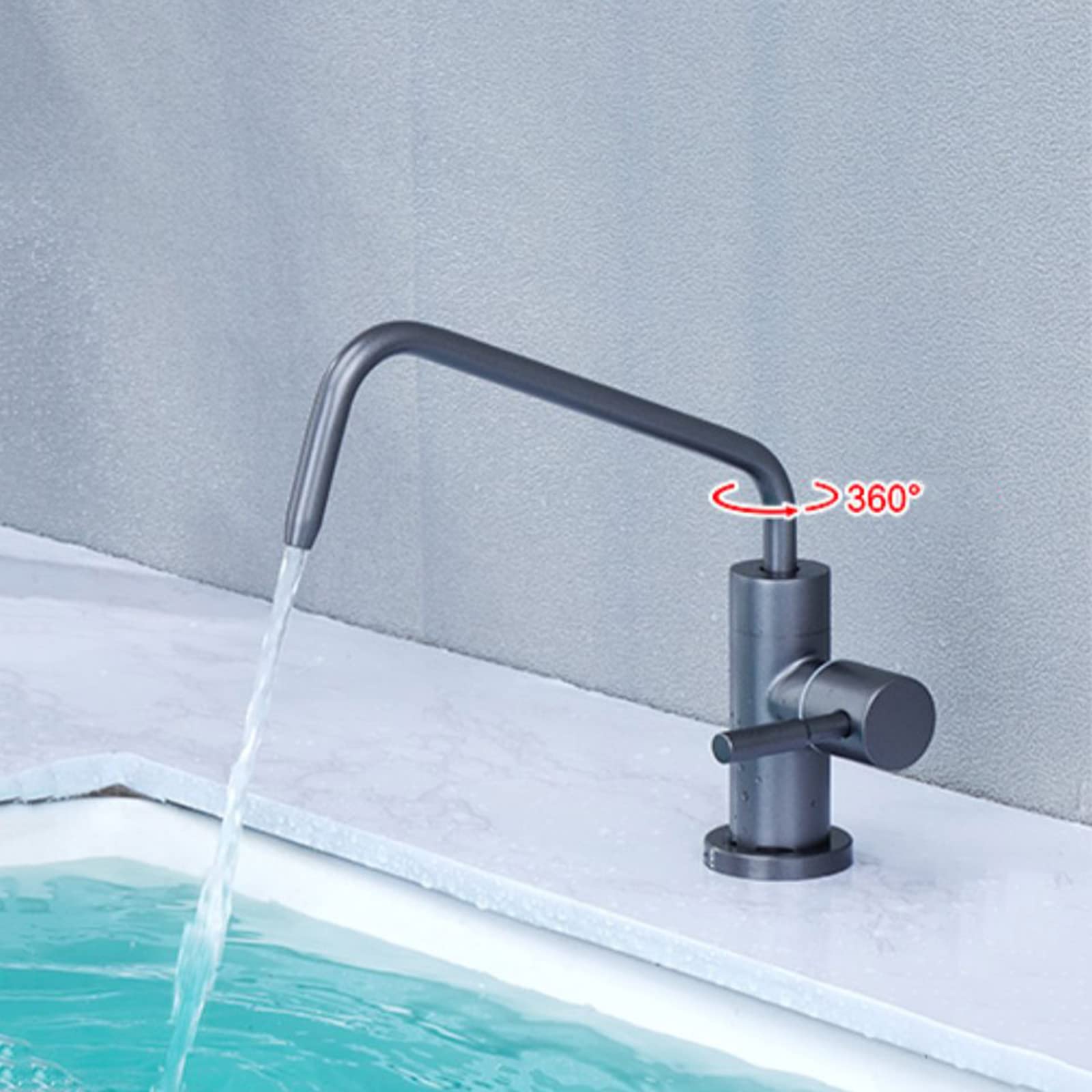 Grifo con Filtro De Agua para Cocina, Grifo De Ósmosis Inversa con Rotación De 360 Grados Y Palanca De Presión, Color Gris A