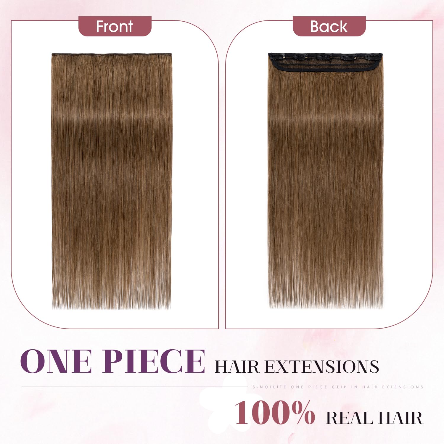 Human Hair Clip-In Extensions 20 Inch One Piece 5 Clips Remy Hair Amazon.com : S-noilite Clip in Human Hair Extensions One  main image 3