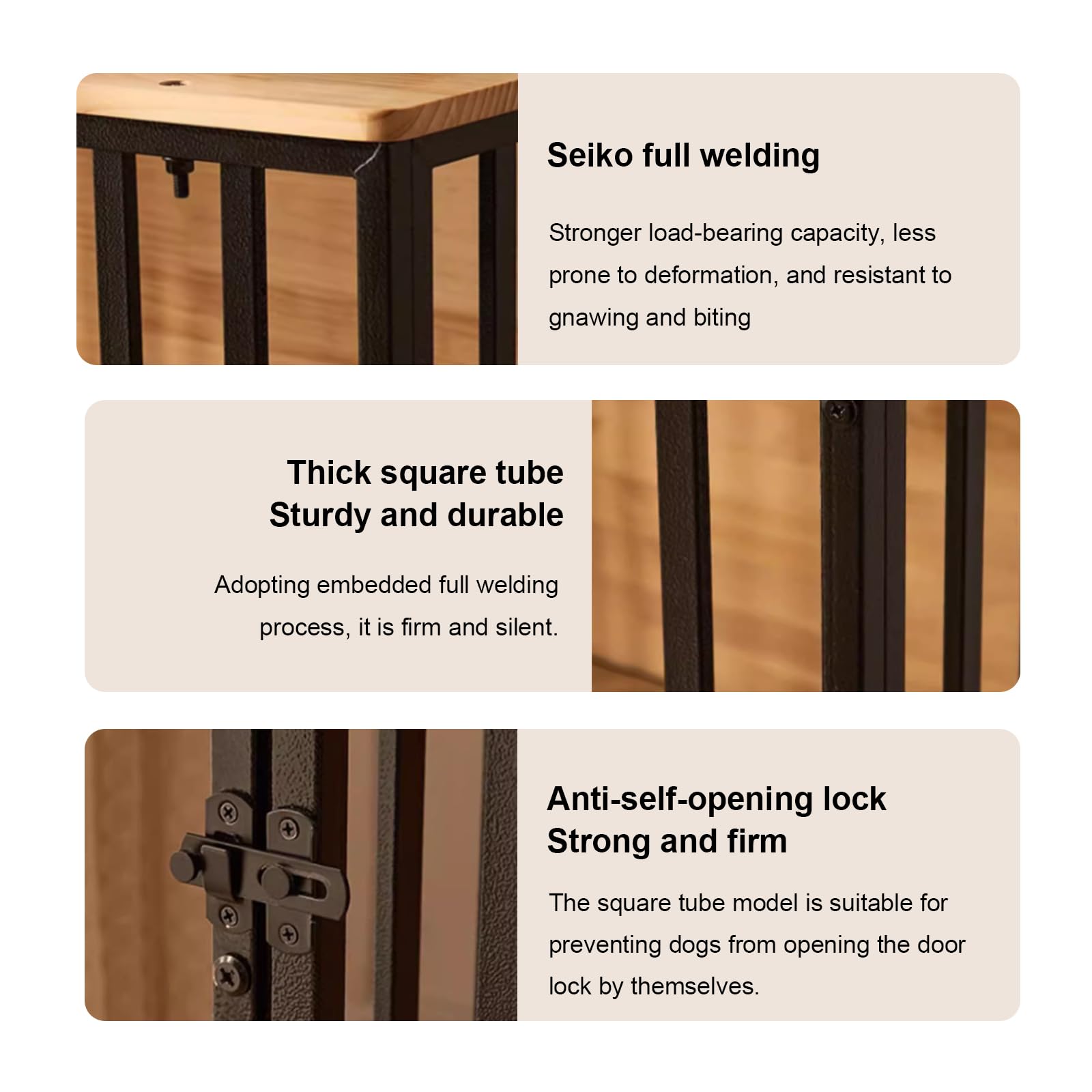 Jaula para Perros De Interior, Caja De Madera para Perros Estilo Mueble con Puertas Y Bandeja Extraíble, Caseta para Perros, Jaula Interior para Mascotas para Perros Medianos/Grandes,S