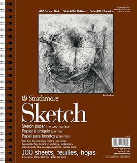 Strathmore 400 Series 9x12 Sketch Pad, 100 Sheets Heavyweight Artist Sketchbook for Drawing, Illustration & Art Class
