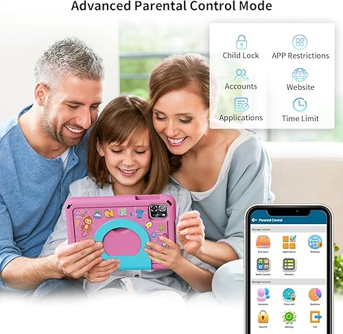 Miniatura 5 de PRITOM Tabletas TAB7 PRO para niños de 7 pulgadas, 64 GB, 3 GB de RAM actualizadas, tableta para niños pequeños Android 14 con WiFi, cámara dual,
