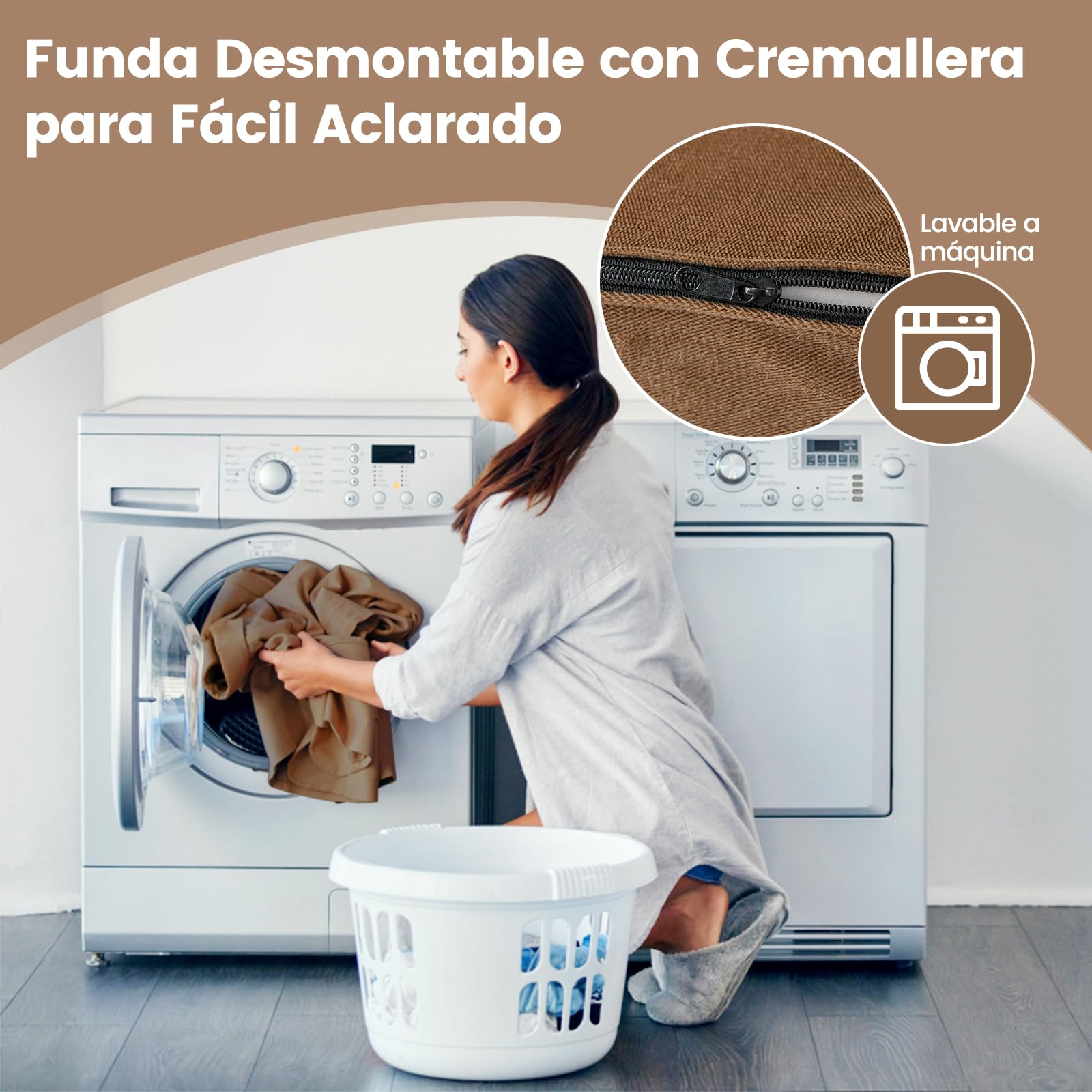 COSTWAY Colchón Plegable 3 en 1, Sofá Cama Plegable en 3 Secciones, Colchón de Espuma de Densidad de 15 cm, Funda Extraíble y Lavable, Cama de Invitados Portátil 190 x 70cm (café)