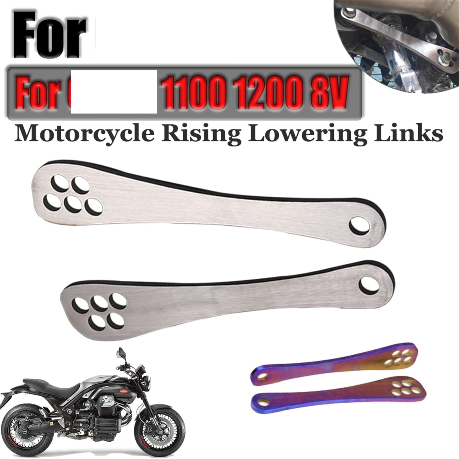 Accessoires de moto Kit de liens ascendants et abaissants, bras arrière, coussin de Suspension, levier de chute, for Moto Guzzi, GRISO 1100 1200 8V Kit de liaison d'abaissement(Lowering Link A)
