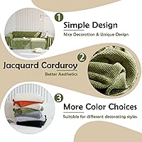 Vista 2 de HANDONTIME funda verde oscuro para sofá de jacquard, funda de pana para sofá verde, bonitas fundas de sofá lavables, fundas modernas de sofá para 3