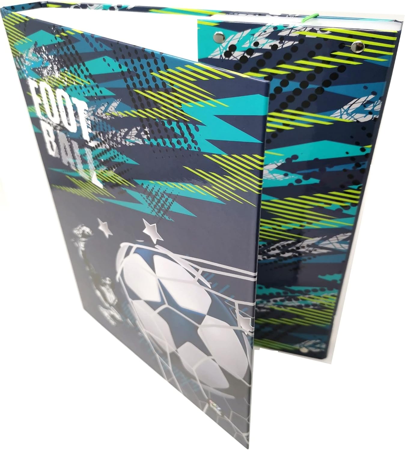 Children's File Box A4 Folder A4 Children's Folder A4 Collection Box A4 Cardboard with Elastic Band DIN A4 Stapler for Boys (Football) - Image 5