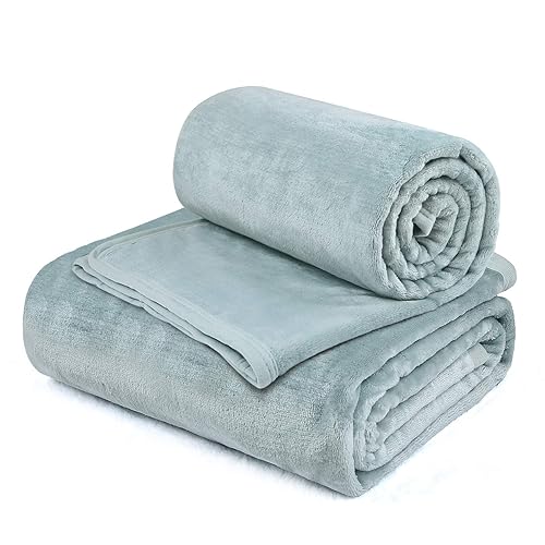 EIUE Comfortable Flannel Fleece Blanket,2 Packs Mix Size Lightweight Nap