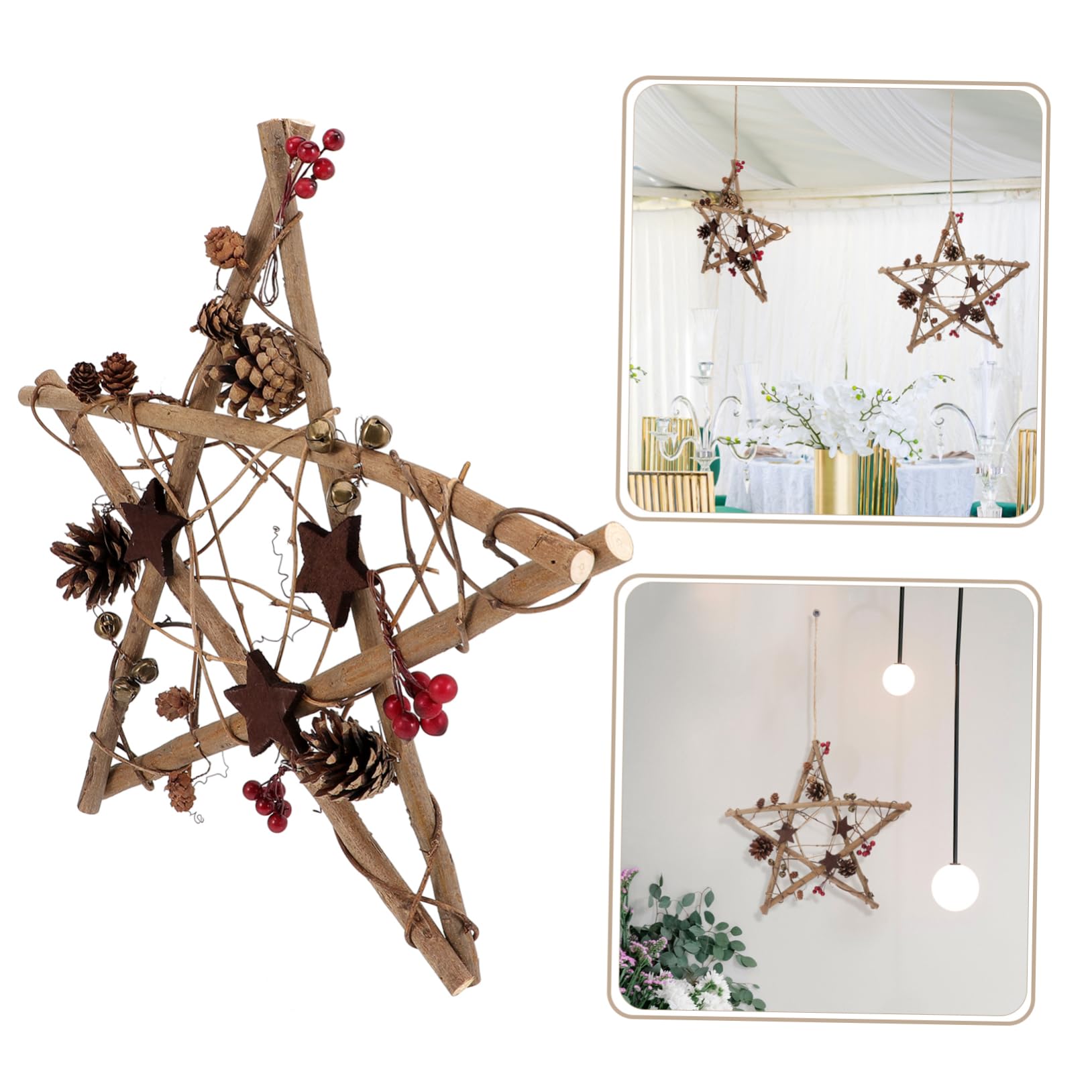 Decorazione Natalizia Forma Di Stella Addobbo Per Albero Di Natale Con Corda Per Appendere Accessorio Elegante Per Feste Di Natale e Decorazioni Casa e Giardino