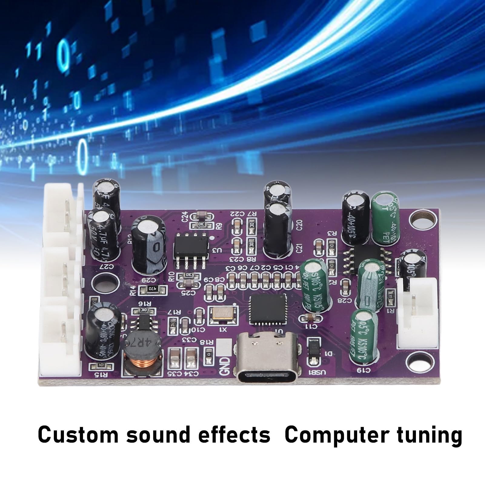 DSP Digital Reverb Module, DC12-18V PCB Karaoke Reverb Board Versatile Sound Online Tuning Tool for Computer Tuning, Accuracy EQ Control