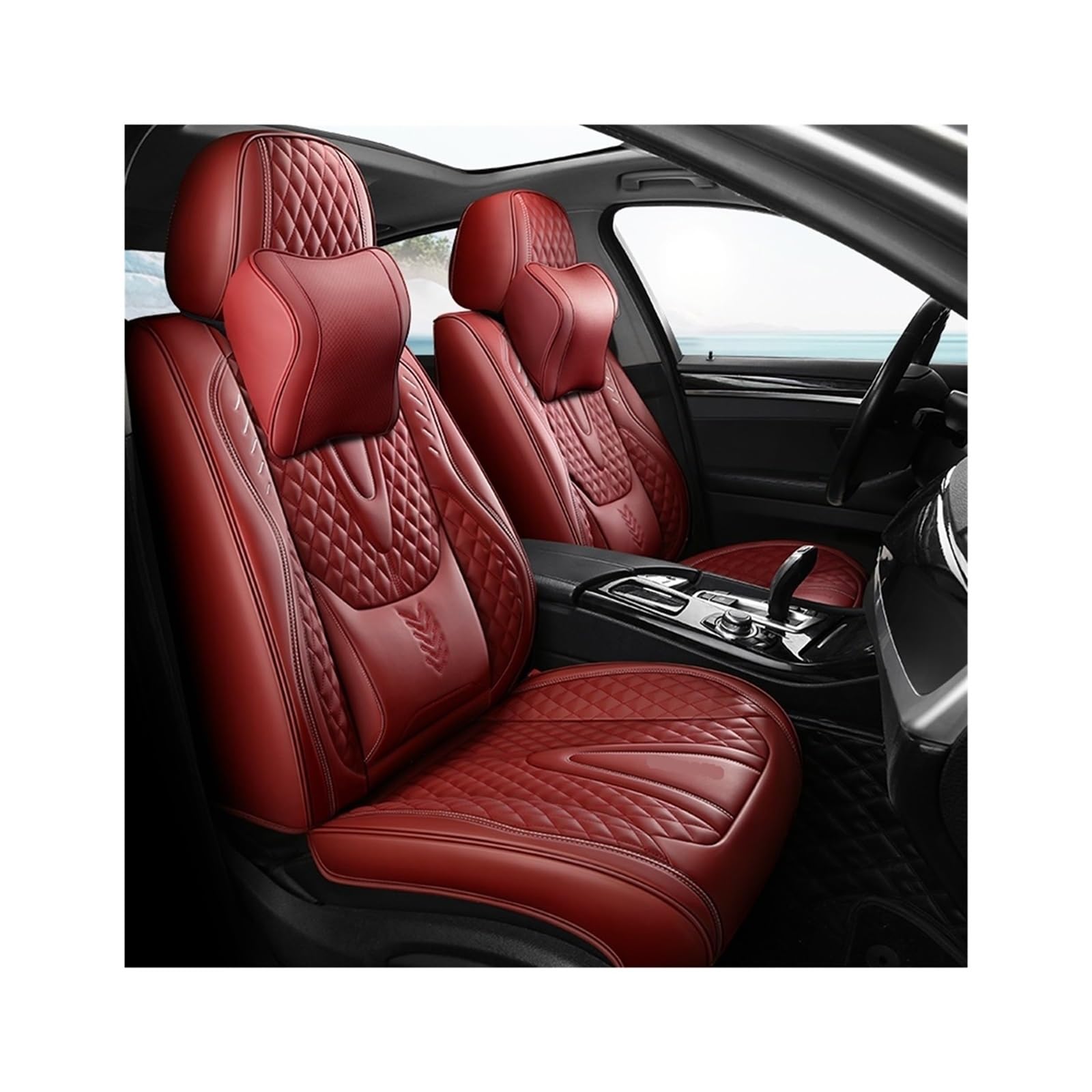 Set Coprisedili Auto Universali - Lavabili, Compatibili Airbag, Per SUV E Berlina, Bordeaux - Foto 8