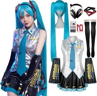 [milky time] ウィッグ付き 初音ミク コスプレ ハロウィン VOCALOID 初期衣装