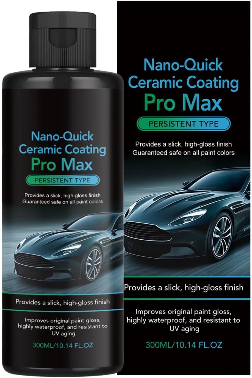 Auto Ceramic Shield, 300ml Nano Paint Coating, Hydrophobic Exterior Protection, Sturdy Gloss Finish, Scratch Resistant Formula for Detailing Paint Care Glass Headlight RV Windshield Trim Automotive