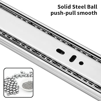 10 inch Soft Self Close Drawer Slides 6 Pairs (12pcs) Full Extension Ball Bearing 3 fold Full Stretch Side Mount Drawer Slides 100 LB Capacity Drawer Slide 10 Silver