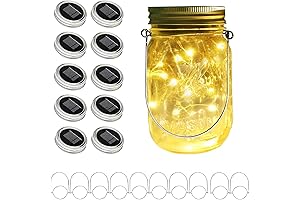 ANGMLN Solar Mason Jar Lights Lids - Illuminate Your Nights with Hanging Glamour