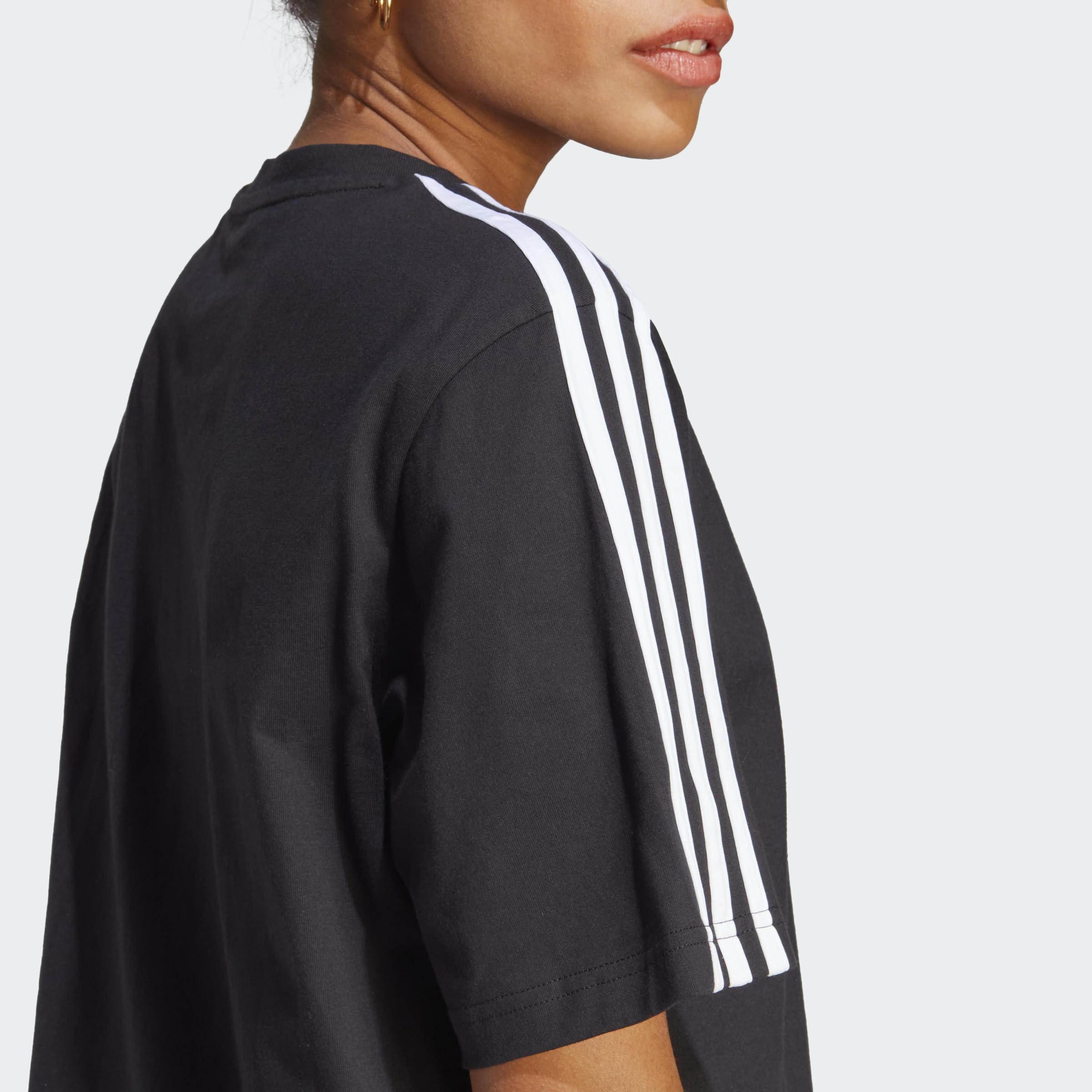 adidas Women's Vestido Camiseta Essentials Single Jersey Boyfriend 3 Bandas