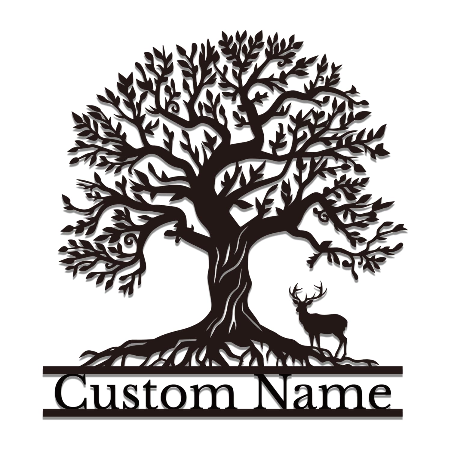 Personalized Tree of Life Metal Sign - Custom Family Name Wall Art, Rustic Surname Plaque, Durable Indoor/Outdoor Decor (Style-4)