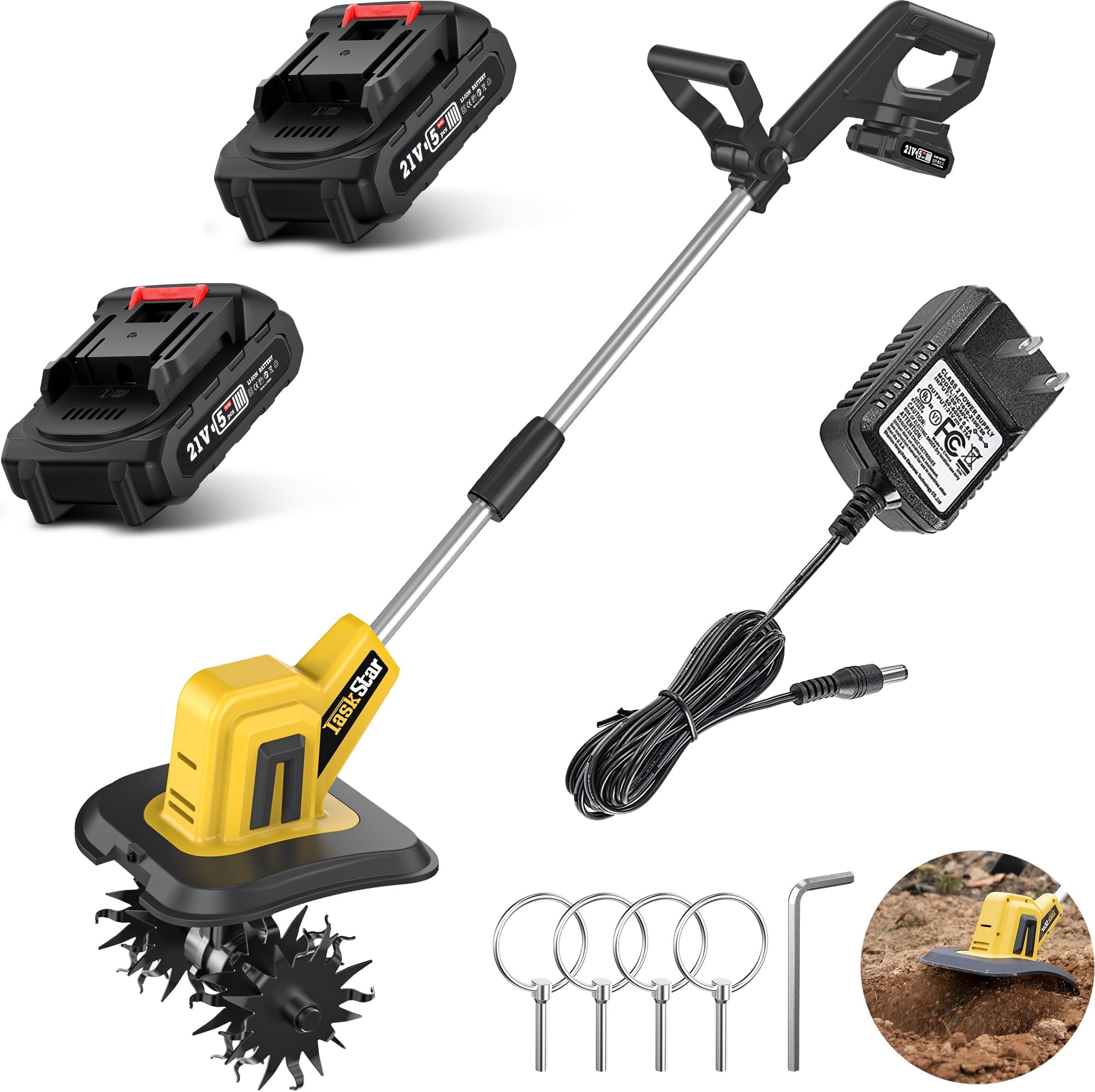 Amazon.com : Mantis 3558 Cordless Tiller/Cultivator, 58V 2.5 Ah Battery ...