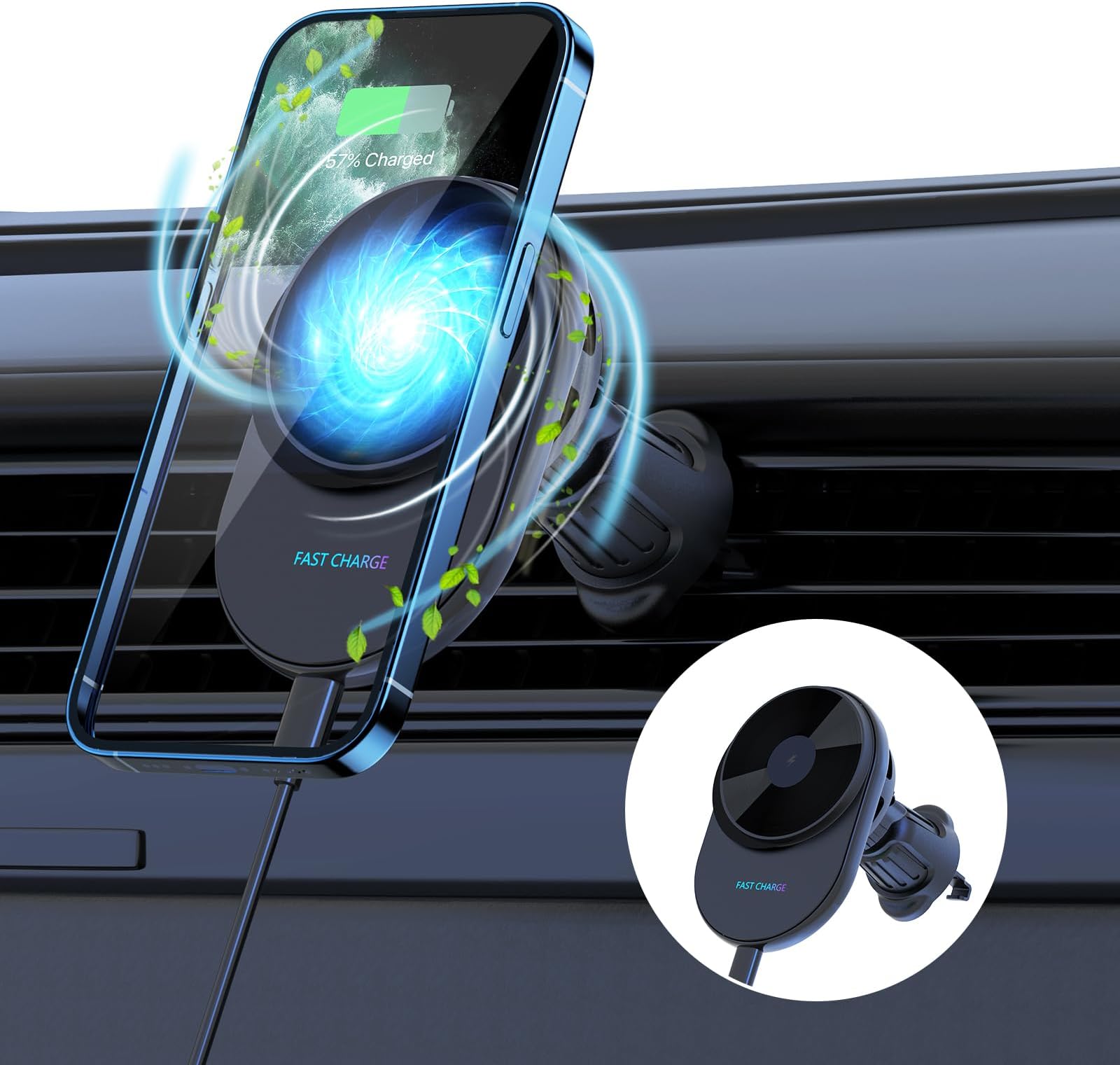 Qoosea Wireless Car Charger Mount for iPhone with