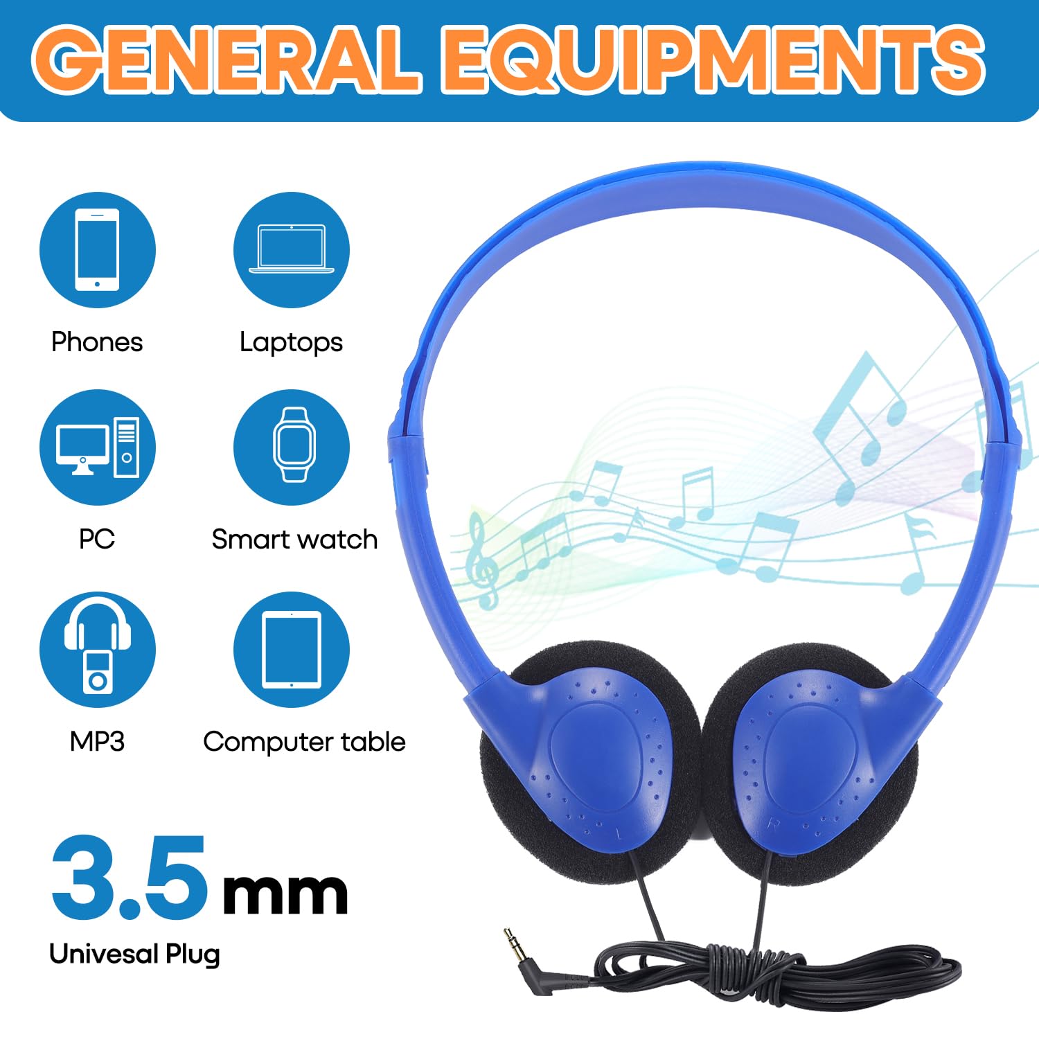 Auriculares para niños, paquete de 25 unidades para escuela, aula, estudiantes, niños, niñas, adolescentes y adultos, juego de auriculares de computadora con cable al por mayor para biblioteca, museos