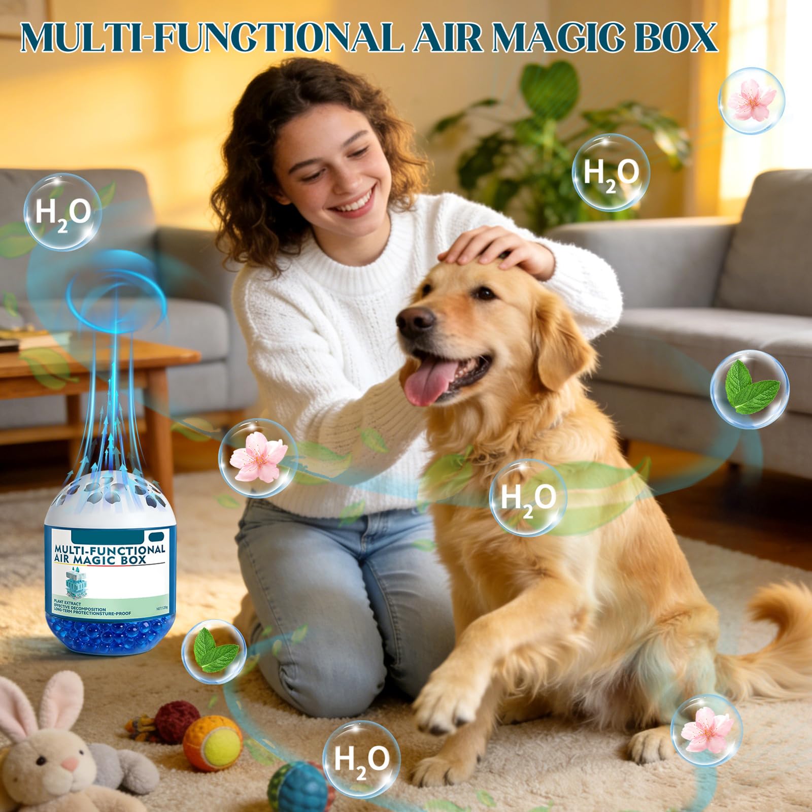 Caja mágica de aire multifunción para interiores, paquete de 3 cajas de polvo mágicas de aire, extracción automática de polvo, para áreas de mascotas y vida