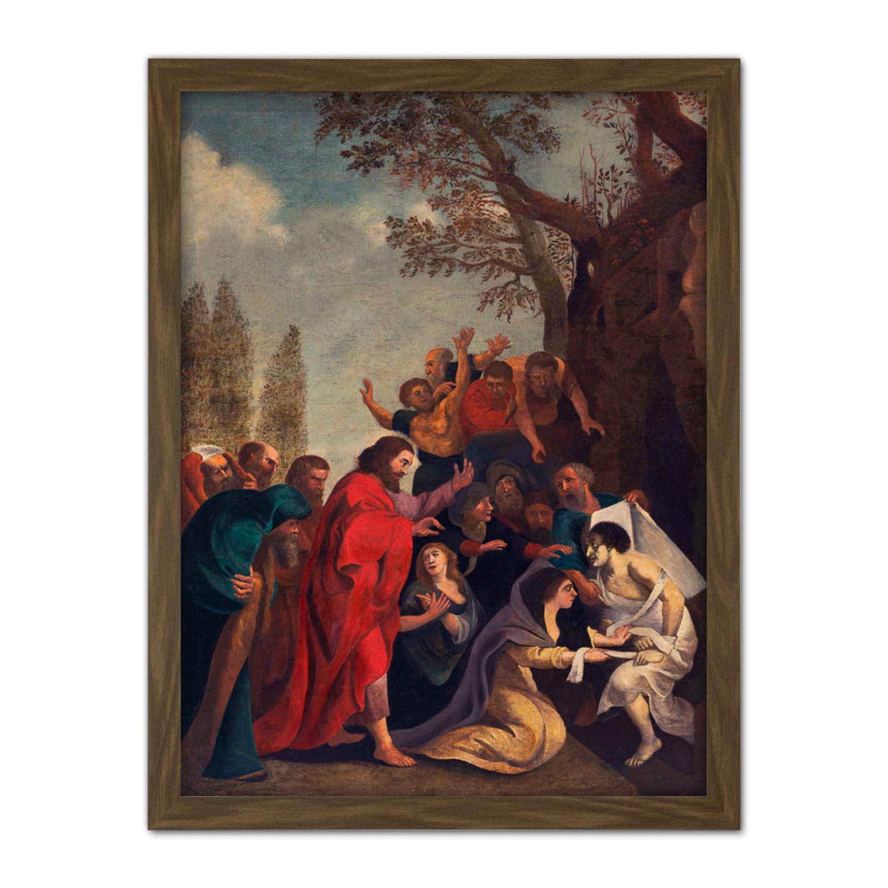 Artery8 Peter Paul Rubens Raising Of Lazarus Painting Artwork Framed Wall Art Print 18X24 Inch