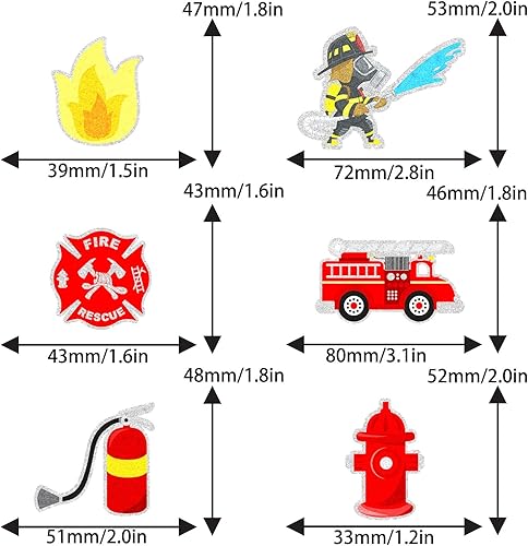 Miniatura 2 de Juego de 18 adornos para magdalenas de bomberos, camión de bomberos, extintor de incendios, boca de incendios, temática de bomberos, baby shower,