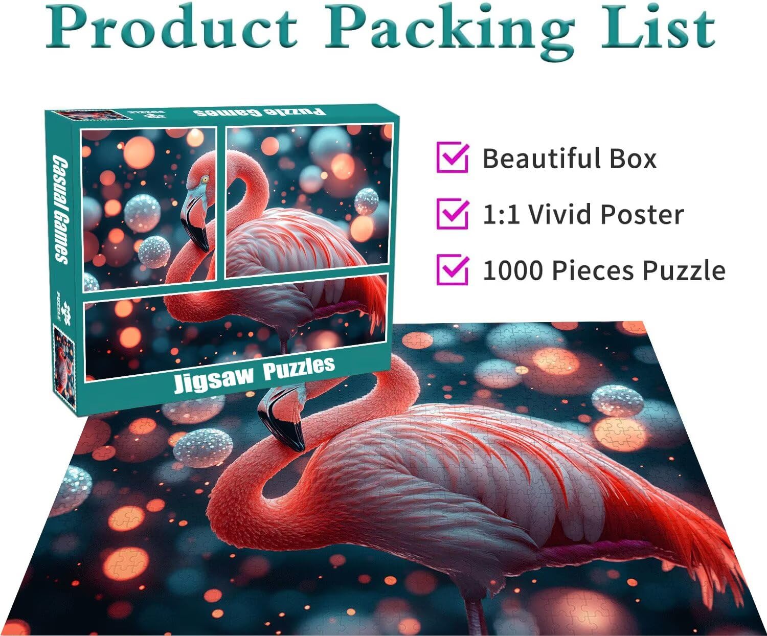 Puzzle Erwachsene 2000 Teile Flamingo Traum Educa Jigsaw für Kinder ab 8 Jahren Mädchen Jungen, Erwachsene Impossible Klassische Puzzles Schwer, Anspruchsvoll Spielspaß, Als Geschenke 70x99cm t-368