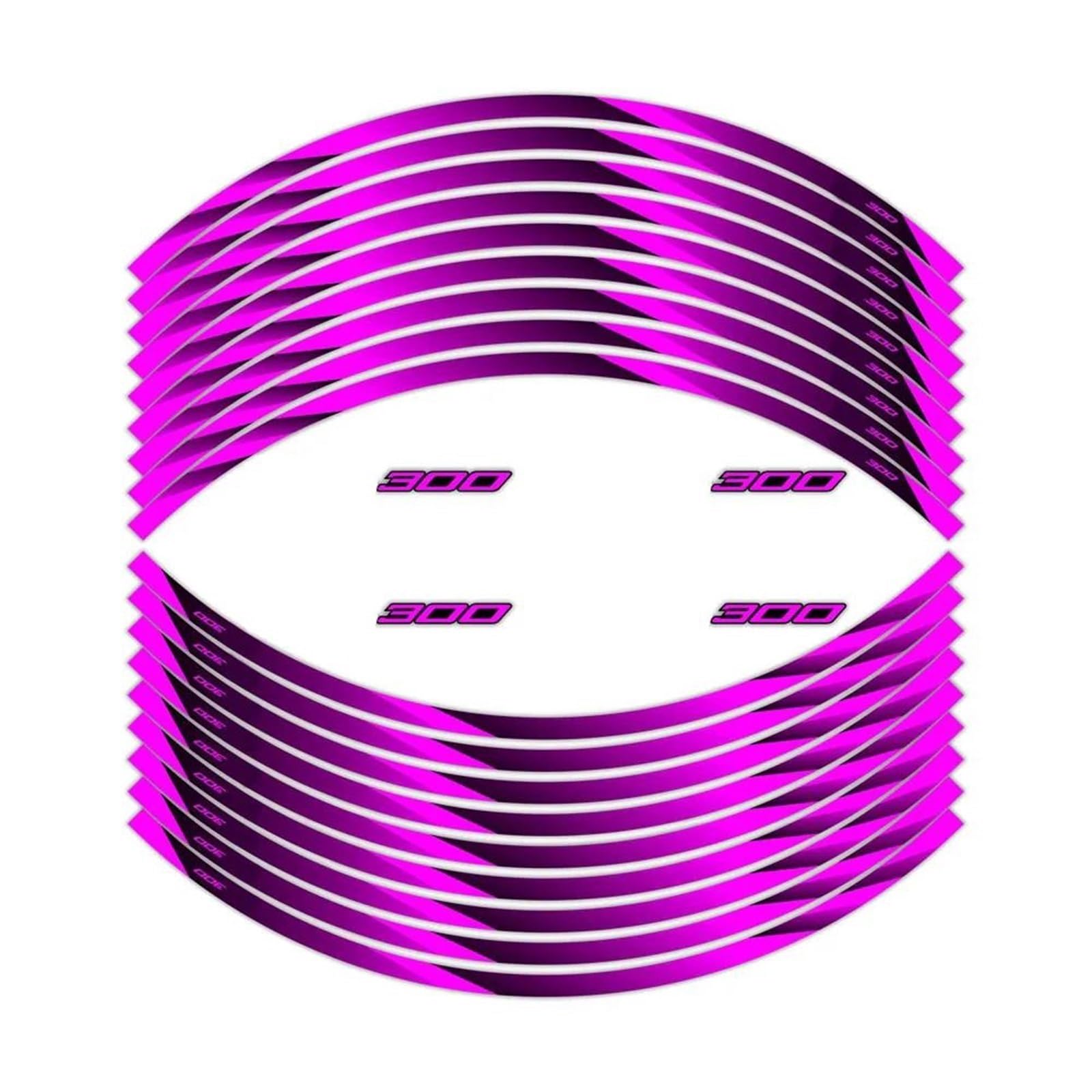 Stickers Motorcycle Stickers Reflective Decorative Wheel Rim for Kawasaki for Ninja 300 EX300 400 EX400(Style 12)