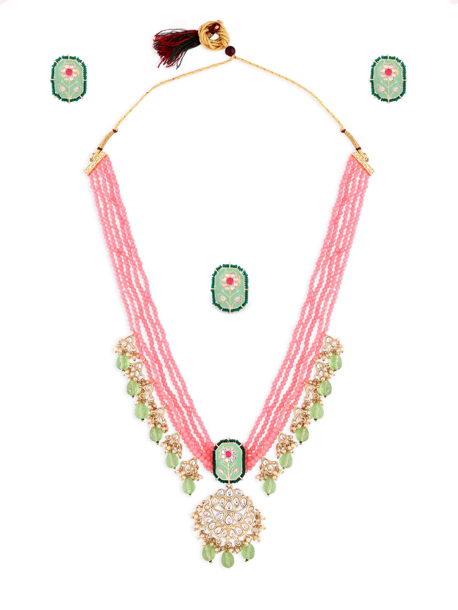 See full amazon price history chart for ZAVERI PEARLS Enamelling Green & Pink Beaded Floral Necklace Earring & Ring Set For Women-ZPFK14439 ZAVERI PEARLS Enamelling Green & Pink Beaded Floral Necklace Earring & Ring Set For Women-ZPFK14439 (B0B6NV8J2R) Amazon Price History, Amazon Price Tracker