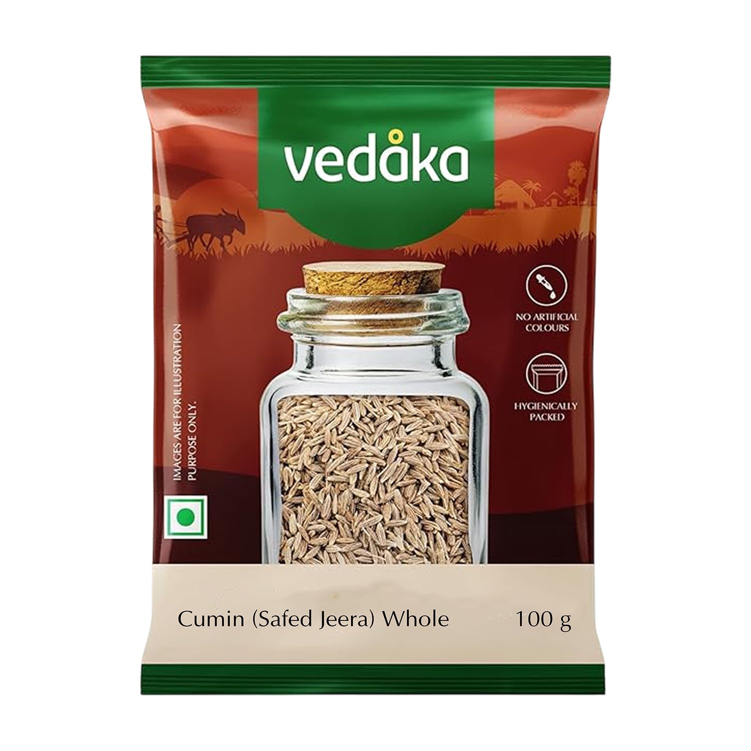 Amazon Brand – Vedaka Whole Jeera (100g, Cumin)