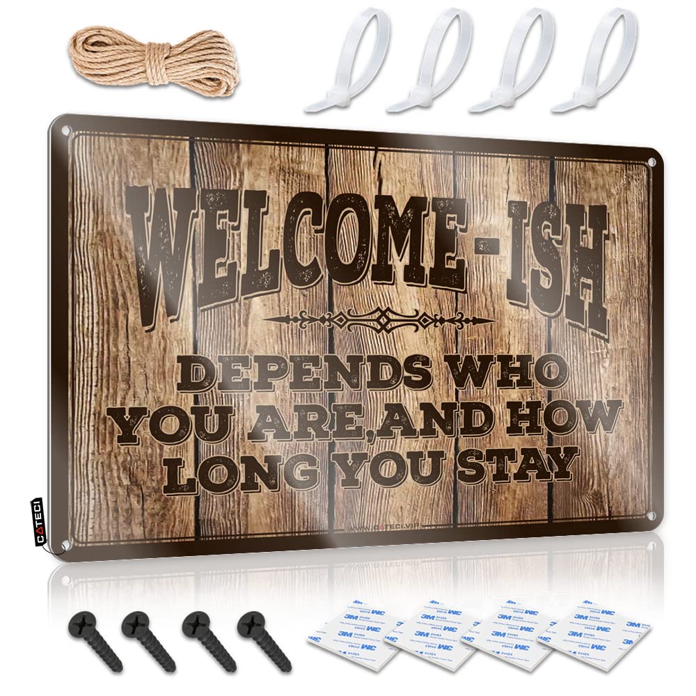 Vpguqarfr Colour Wall Return Plaque | Welcome Ish Depends Who You Are Sweet For Dressing Living Room(30X40cm)