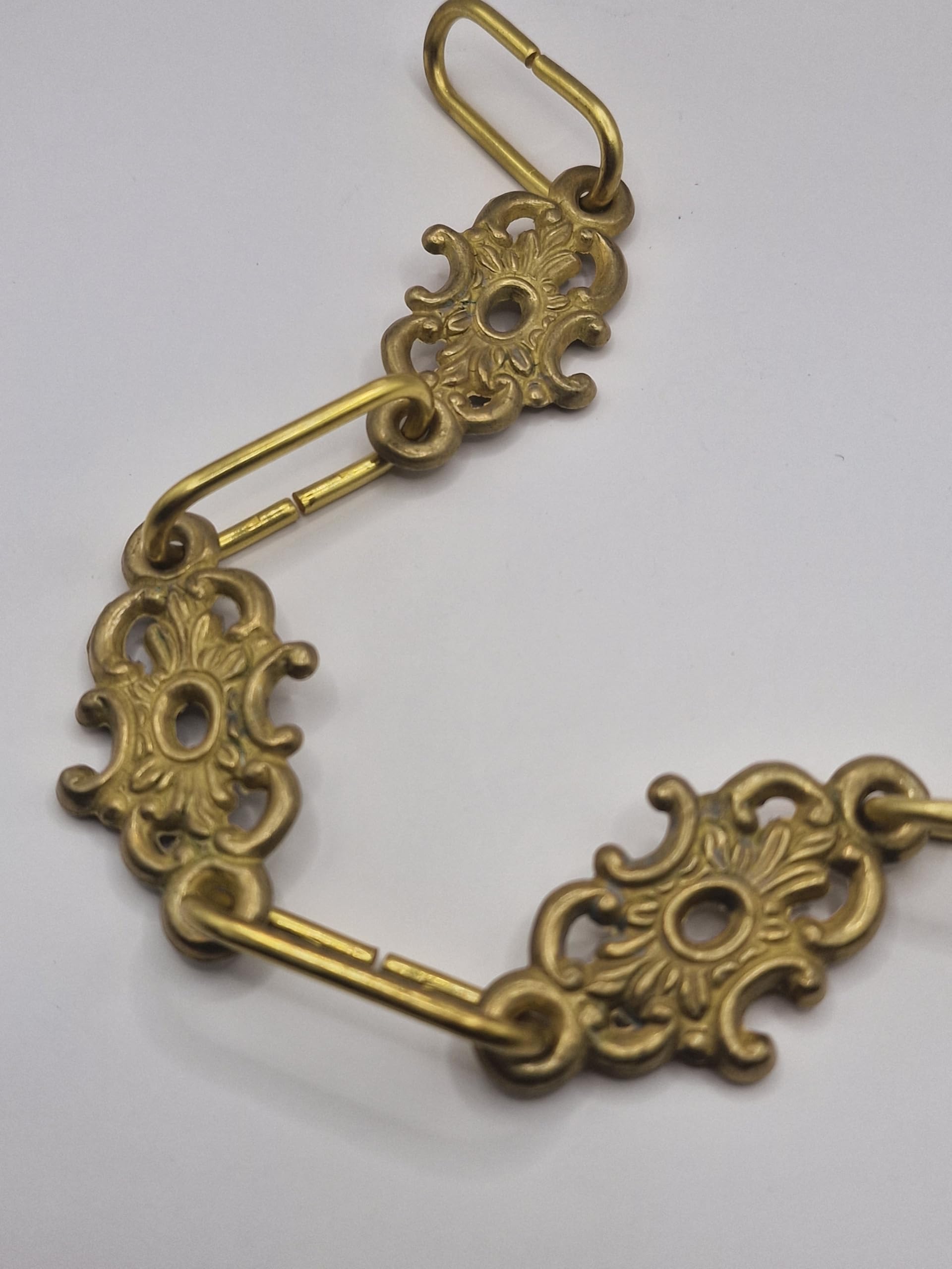 Antique Vintage Style Made in Italy Solid Brass Heavy Duty French Inspired Church Eglise Decorative Chain Multiple Uses Decorative Gold Chain Chandelier, Lighting, Pendants,