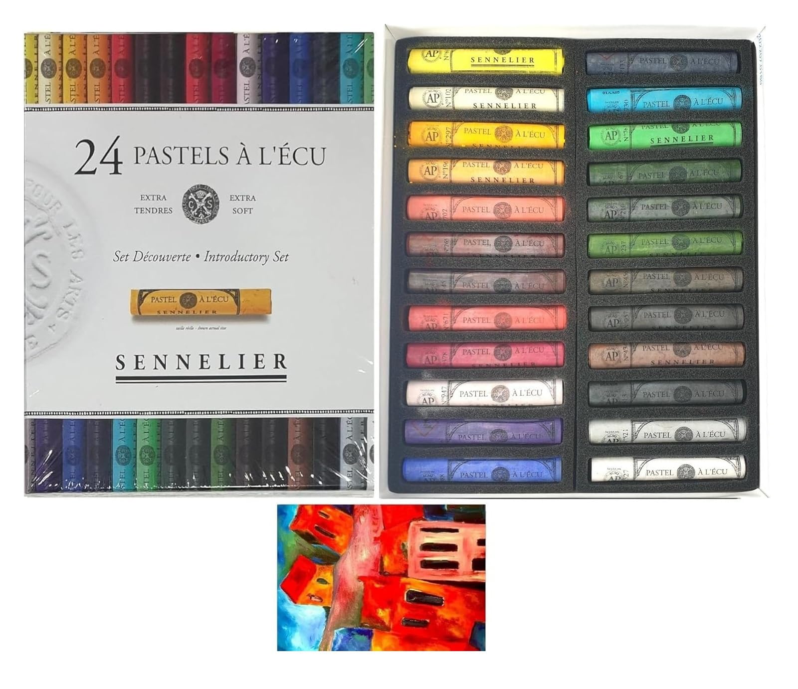 Sennelier Soft Pastel C/Board 24 PCS,Sennelier Pastel secs Sticks 24 PCS (France Import) Espacebeauxarts