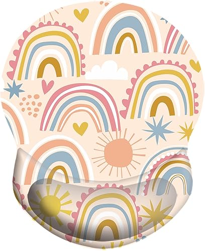 Miniatura 1 de Alfombrilla de mouse con soporte para muñeca, antideslizante, de goma, 8.75 x 7.5 pulgadas, alfombrilla de mouse pequeña para computadora portátil