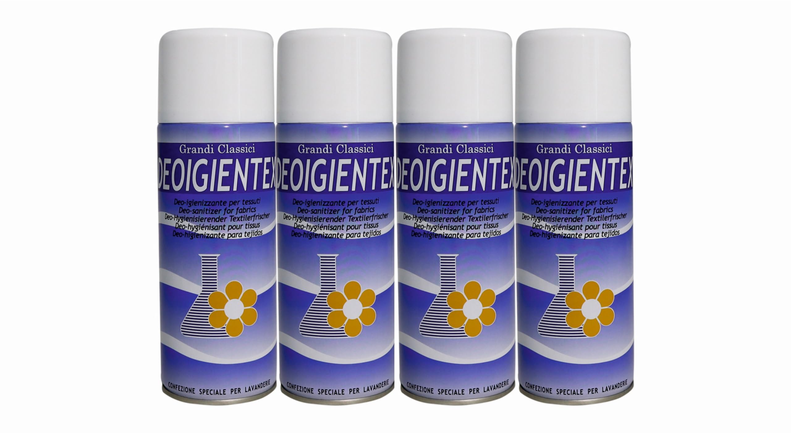 HOME PRO Deo Igientex Desinfektionsspray für Stoffe, Raumduft, Lufterfrischer, Innenraum, desinfiziert Kleidung, Stoffschoner, Essen, Gerüche, Schrank, 4 x 400 ml