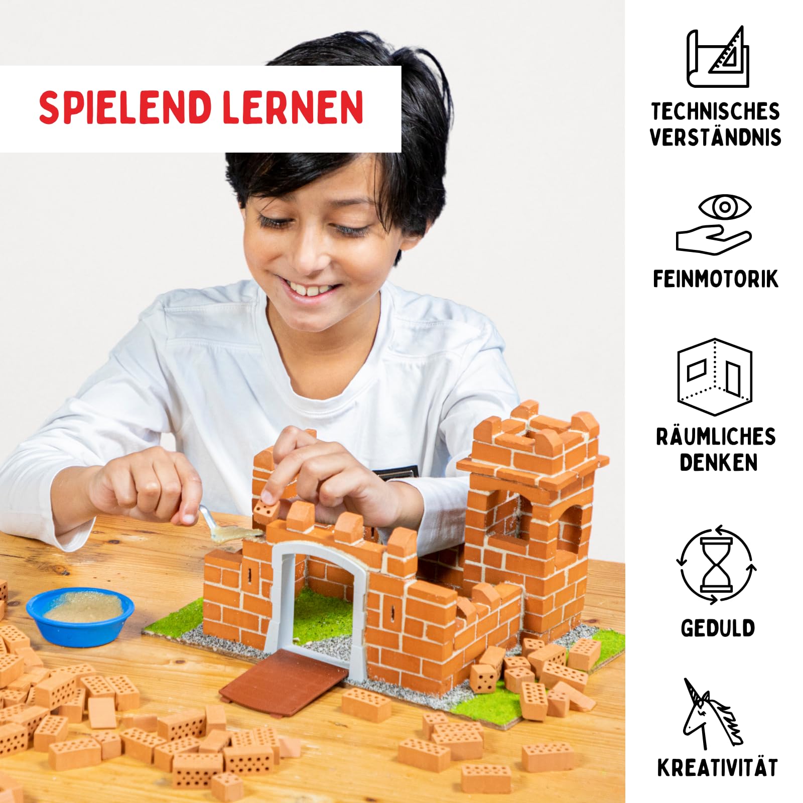 teifoc Ritterburg, Steinbaukasten 3200, Mini Ziegel, 400+ Teile | Burg Spielzeug, Mini Ziegelsteine, mittelalterlicher DIY Bastelspaß für Mädchen und Jungen ab 7 8 9 Jahren, Modellbau