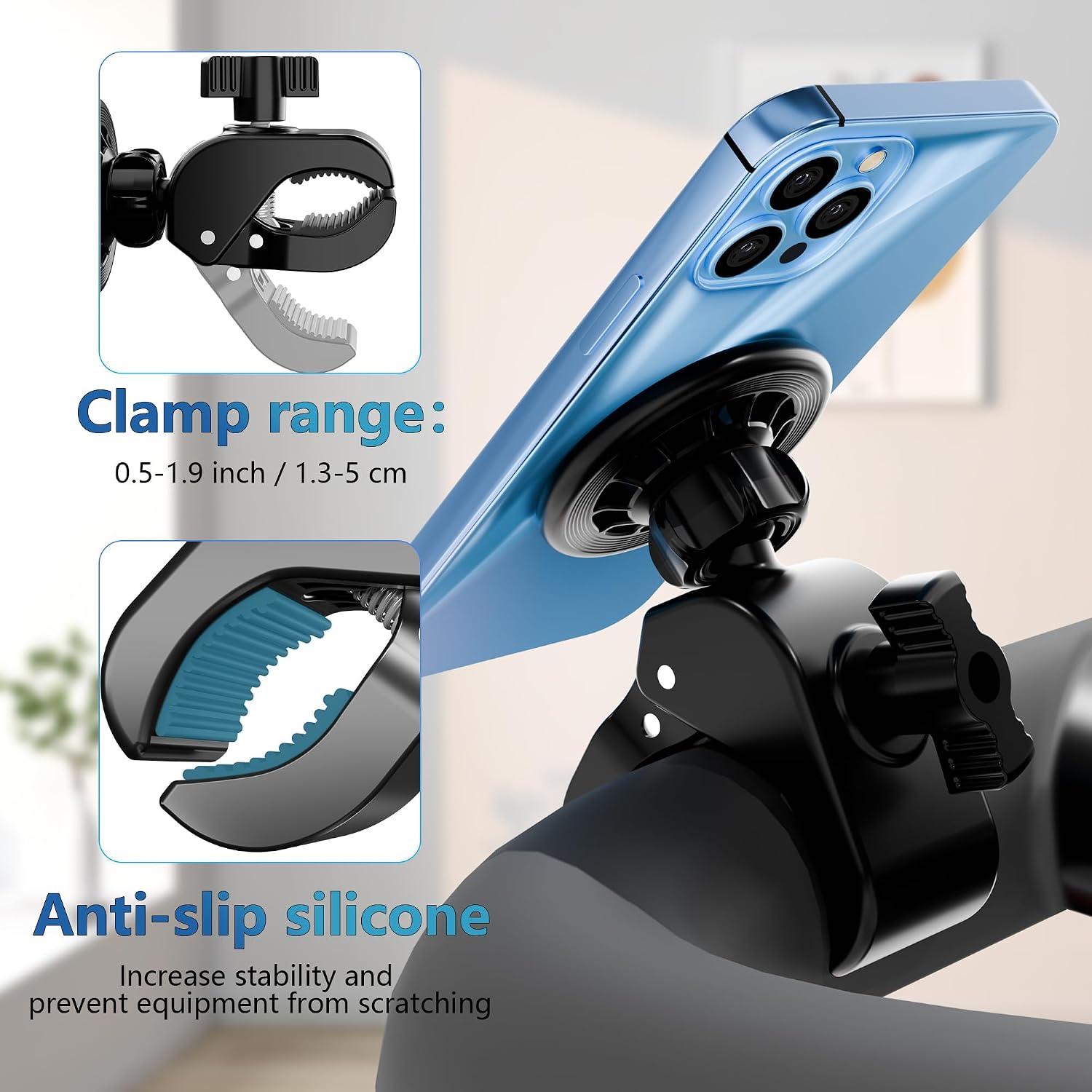 Magnetic Phone Holder and Pedal Converters for Peloton Bike & Bike+ - Accessories for The Original Peloton Bike and Bike+