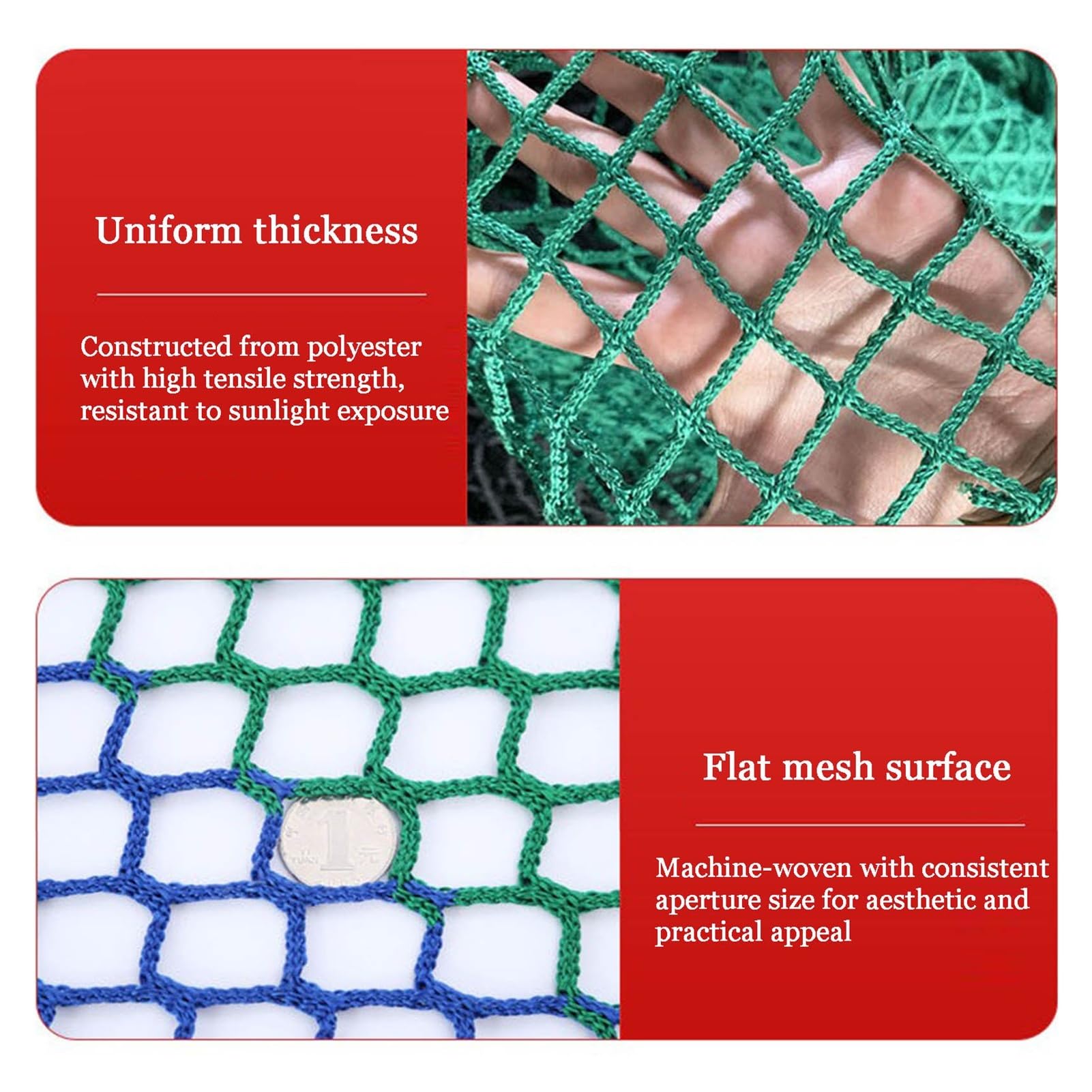 Sicherheitsnetz für Den Außenbereich Flexibel Und Langlebig Netz Spielfeldumzäunungen Geeignet für Baustellen Maschenweite 2.5cm/0.98in 3x3m(9.8x9.8in)