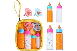 Magic Disappearing Milk and Juice Bottles with Pacifiers for Baby Doll Accessories