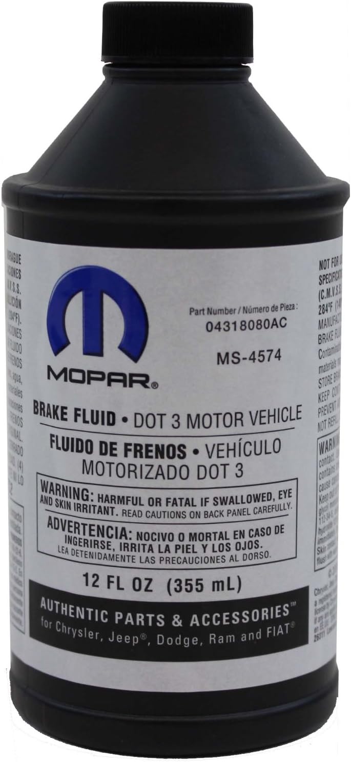 Chrysler Genuine Fluid 4318080AD DOT 3 Motor Vehicle Brake Fluid - 12 oz. Bottle